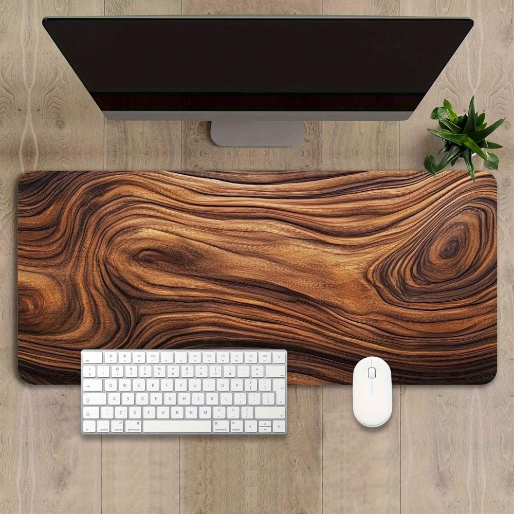Gaming Accessories Gift For Boyfriend - Large Wood Grain Texture Desk Mat