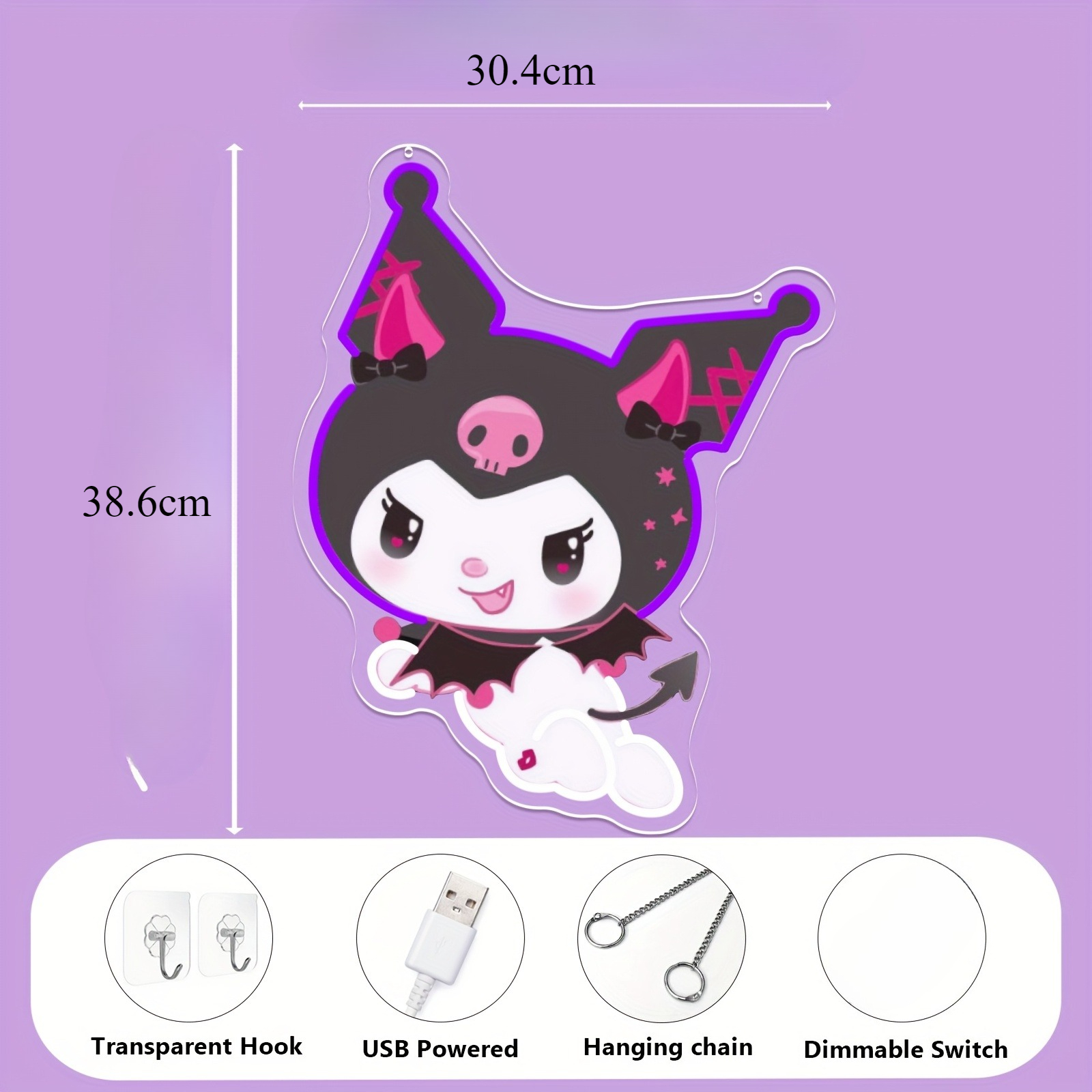 Kuromi LED Neon Sign Purple Gl - огляд і ціна Gaming Accessories Led