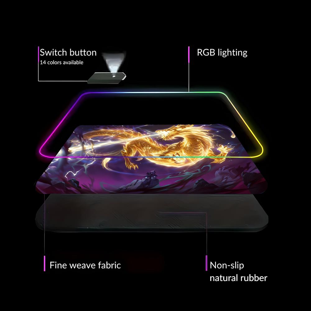 RGB LED Blue Dragon Mouse Pad  - огляд і ціна Gaming Accessories Pc Setup