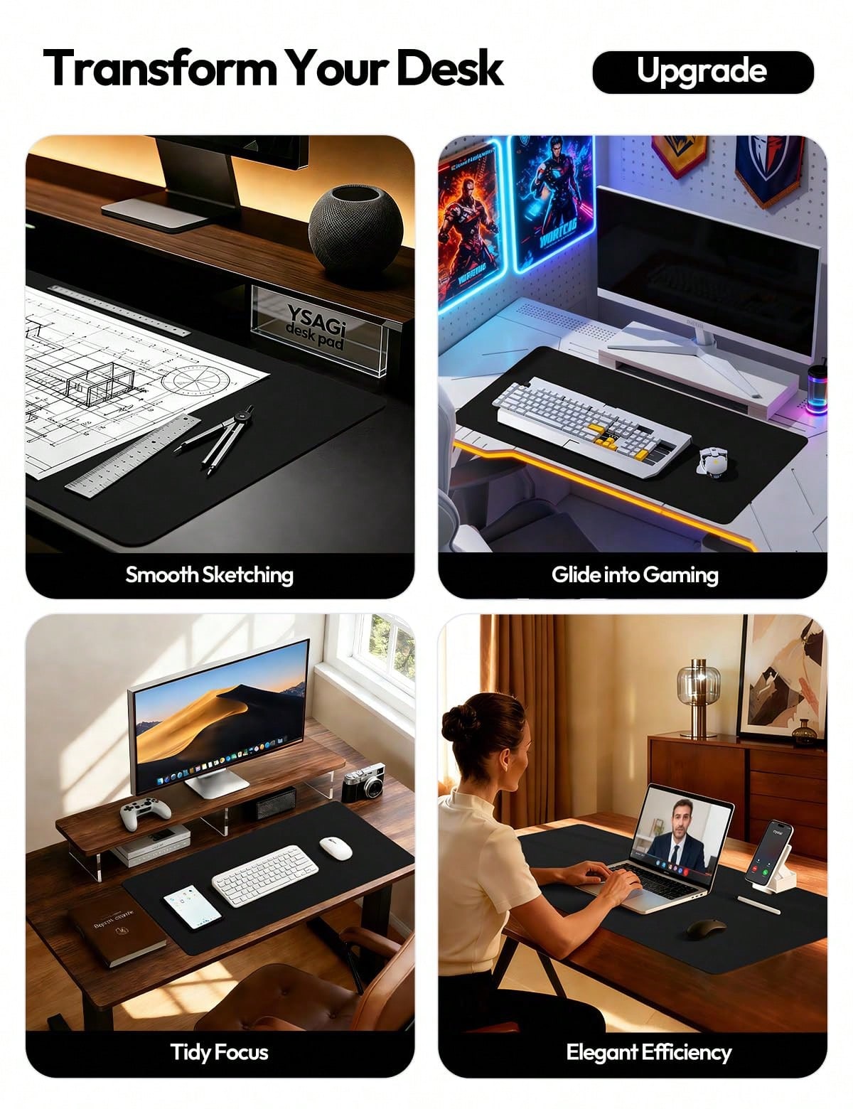 Large Wood Grain Texture Desk  - огляд і ціна Gaming Accessories Gift For Boyfriend