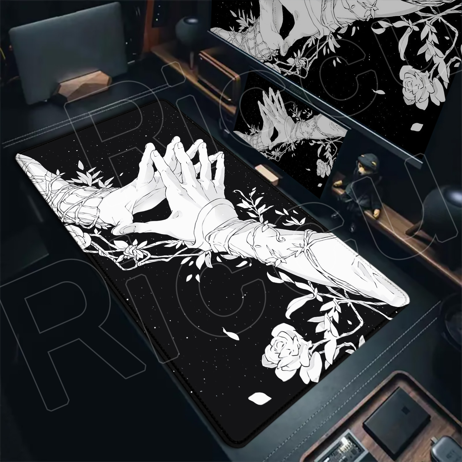 HD Large Black White XXL Gothi - огляд і ціна Gaming Accessories Pc Setup