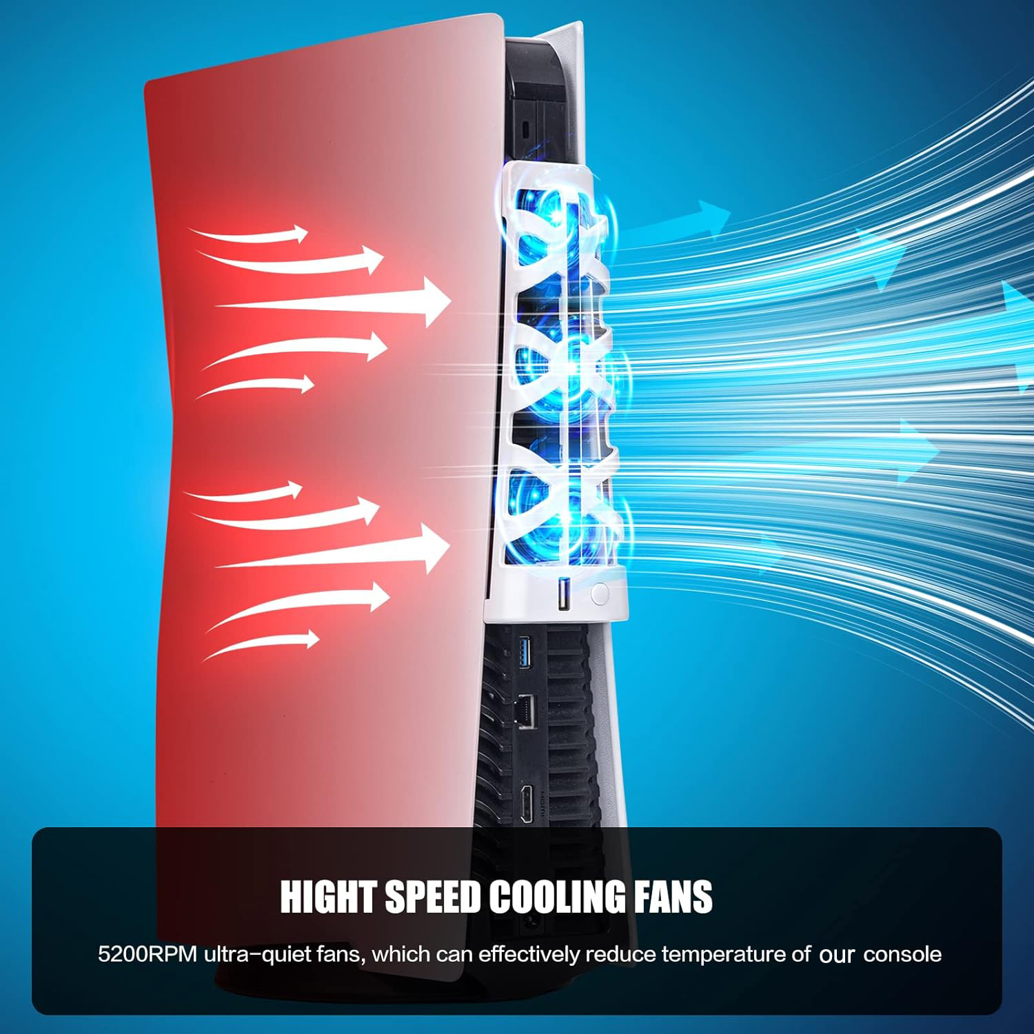 For PS5 Slient Cooling Fan wit - огляд і ціна Gaming Accessories Led
